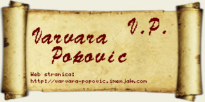 Varvara Popović vizit kartica